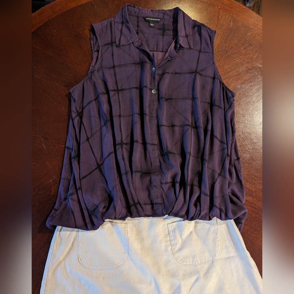 Rock & Republic Purple Sleeveless Blouse